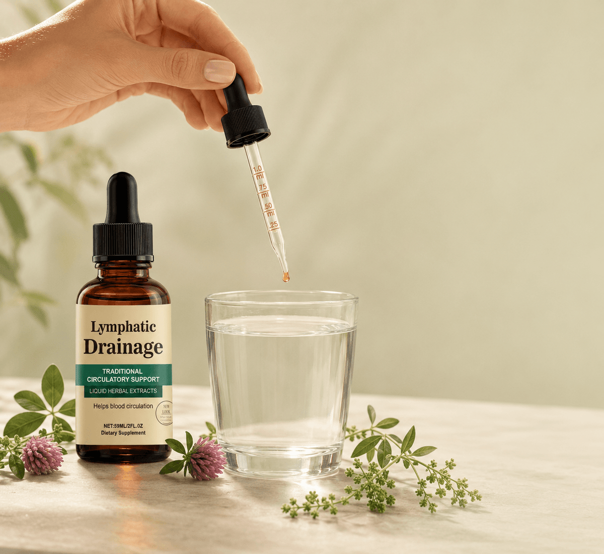 Dropper Adding LymphDrops Into Water