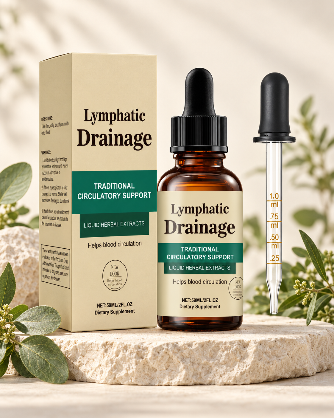 Lymphatic Drainage bottle and carton